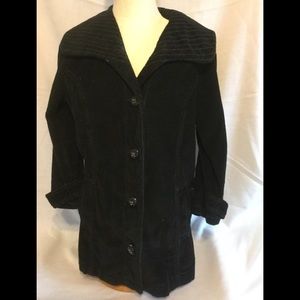 French Cuff Black Corduroy Jacket Cotton Size Med